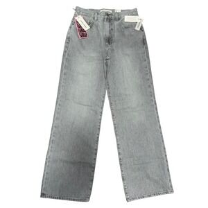 NWT Denim Forum Farrah High Rise Wide‎ Leg Jeans 27W Grey  Minimalist